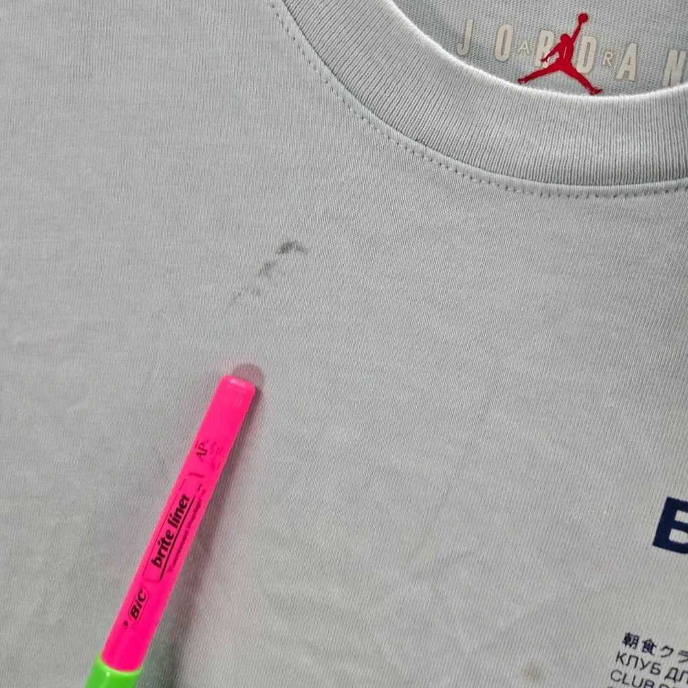 Air Jordan Men Shirt Large Blue Logo Breakfast Club Jumpman Tee READ